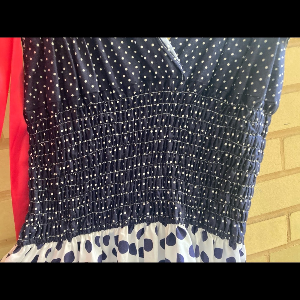 *HP* NWOT, handmade, Blue/white polka dotted dress, size L/XL - Picture 15 of 16